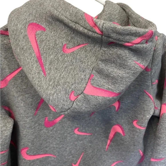 Nike Kids XL All Over Print Hoodie Sportswear 3D Pink Nike Logo Standard Fit - Picture 5 of 7